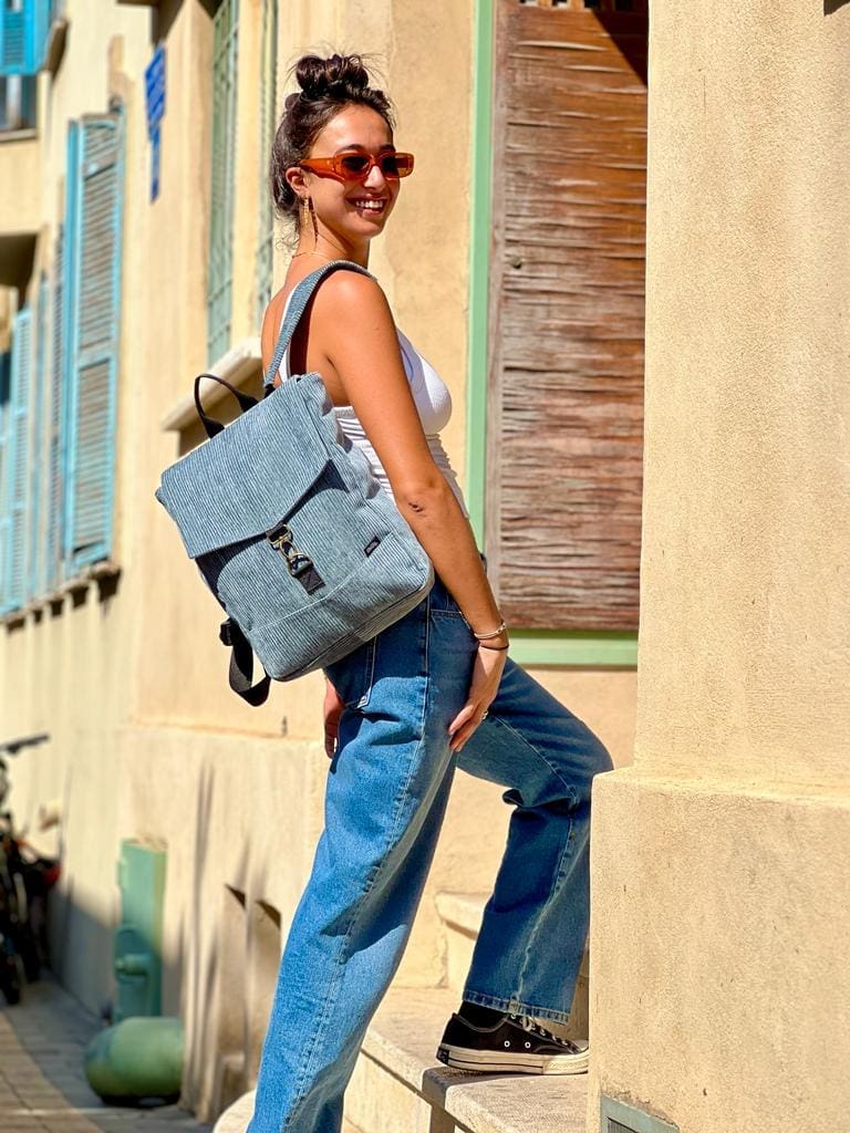 סטודנטס בינוני כחול-אפור קורדרוי