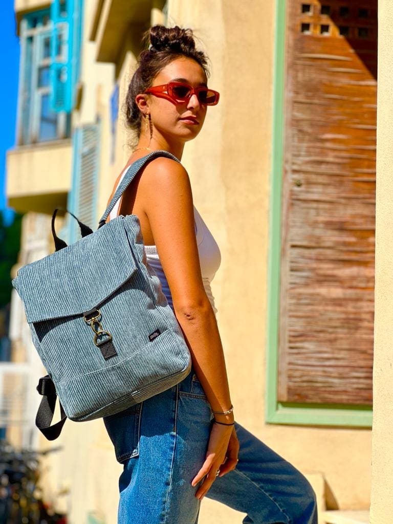 סטודנטס בינוני כחול-אפור קורדרוי