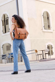 תיק גב/צד Jaffa גדול כתום מנדרינה שמח!