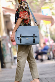 תיק גב/צד Jaffa גדול תכלת נובוק