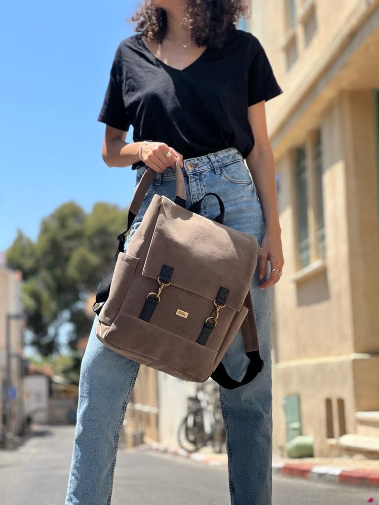 תיק גב Unicorn חום דמוי זמש