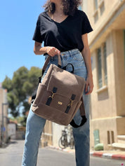 תיק גב Unicorn חום דמוי זמש