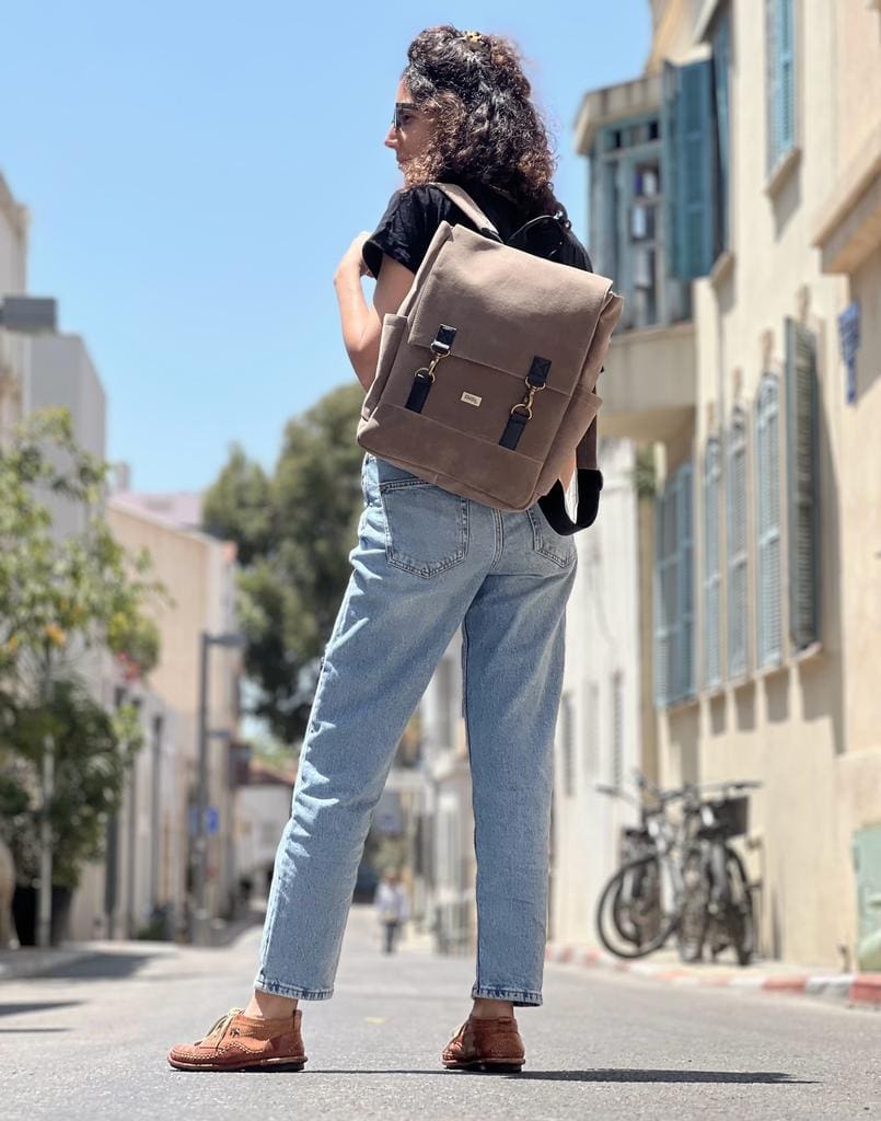 תיק גב Unicorn חום דמוי זמש