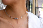 שרשרת צ'וקר 'Turquoise' כסף 925 ופנינים