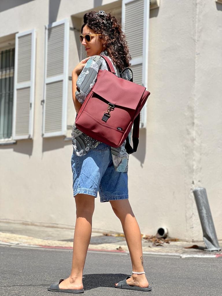 סטודנטס בינוני בורדו דמוי עור