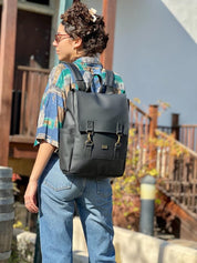 תיק גב Unicorn שחור דמוי עור