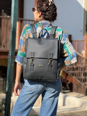 תיק גב Unicorn שחור דמוי עור