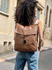 תיק גב סטודנטס גדול קאמל רטרו