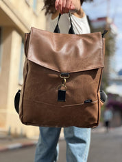 תיק גב סטודנטס גדול קאמל רטרו