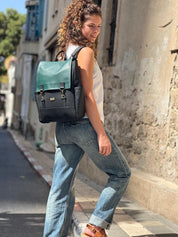 תיק גב Unicorn ירוק-שחור דמוי עור