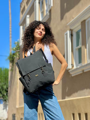 תיק גב Unicorn שחור דמוי נובוק