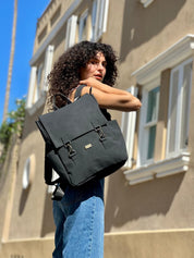 תיק גב Unicorn שחור דמוי נובוק