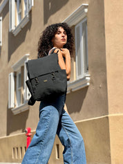 תיק גב Unicorn שחור דמוי נובוק