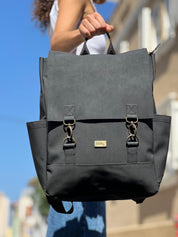 תיק גב Unicorn שחור דמוי נובוק