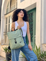 תיק גב סטודנטס בינוני ירוק תפוח פסטלי