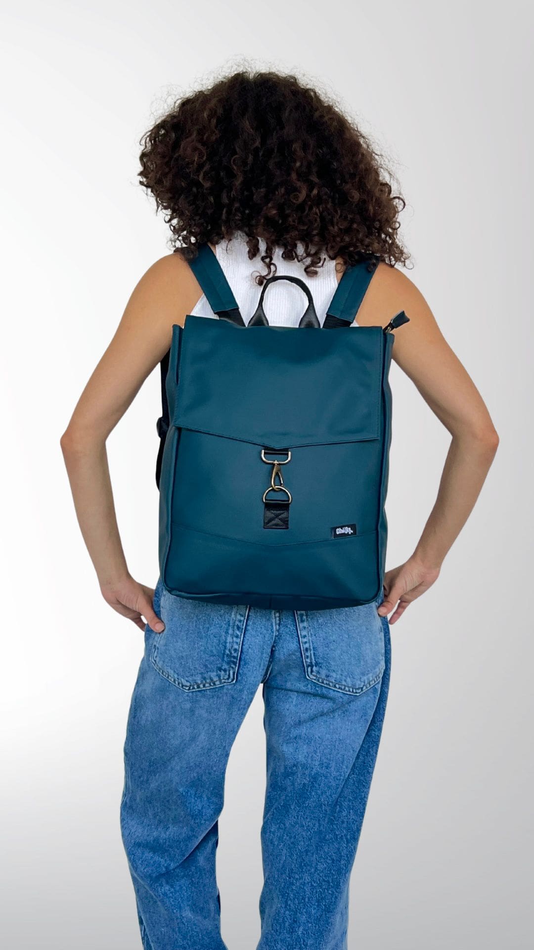 תיק גב סטודנטס בינוני ירוק בקבוק כהה