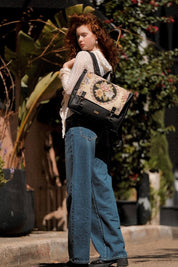 תיק גב/צד Jaffa גדול פרחוני גובלן