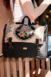 תיק גב/צד Jaffa גדול פרחוני גובלן