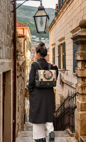 תיק גב/צד Jaffa גדול פרחוני גובלן