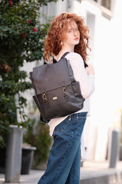 תיק גב Unicorn שחור דמוי עור