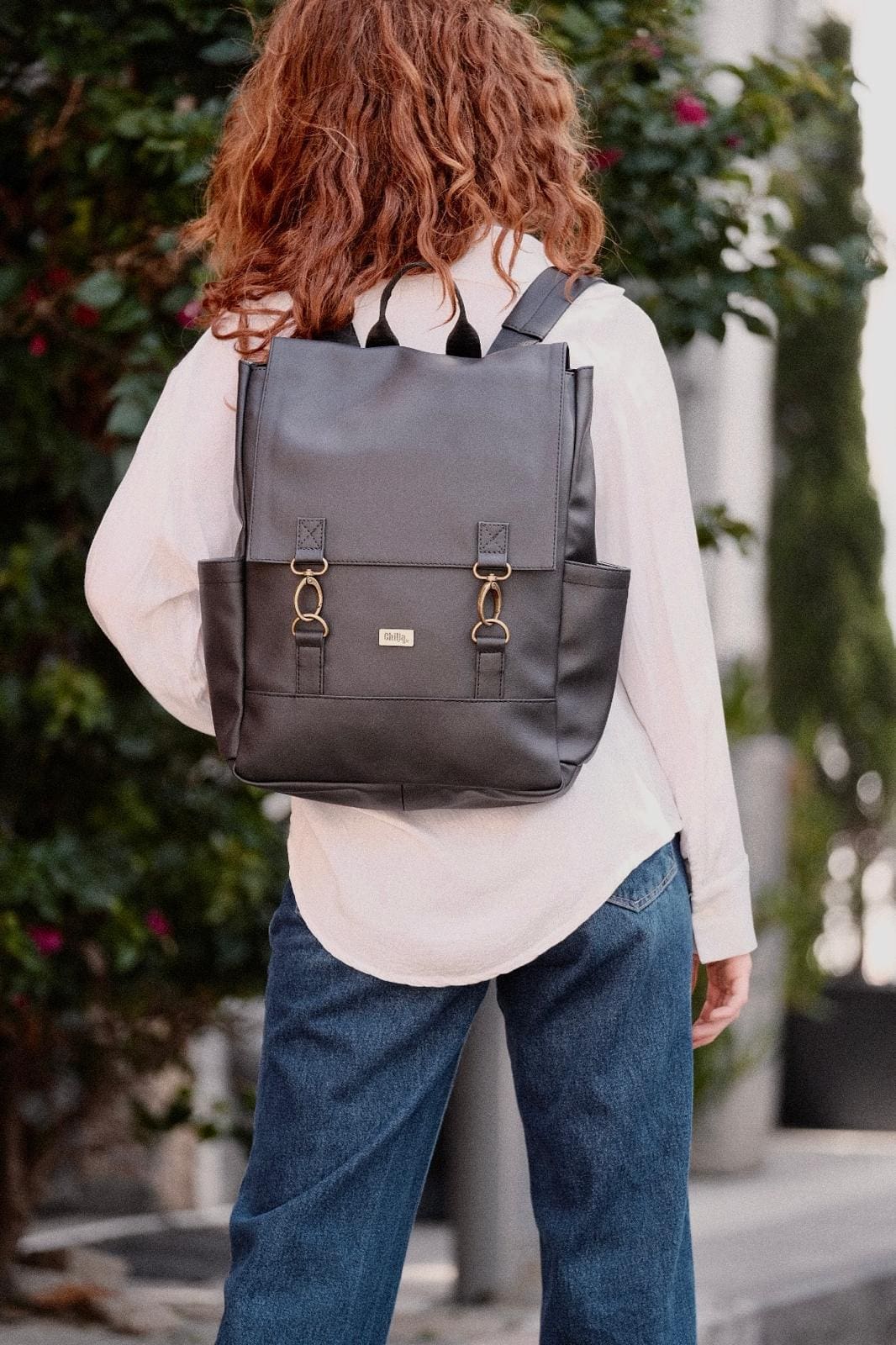 תיק גב Unicorn שחור דמוי עור