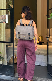 תיק גב/צד Jaffa גדול אפור טוויד