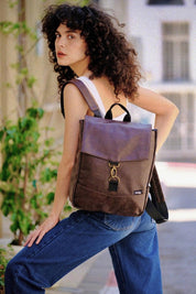 תיק גב מיני סטודנטס חום דמוי עור