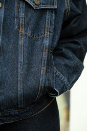 Chilla Denim ג'קט ג׳ינס כהה