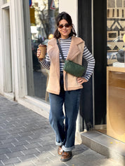 פאוץ' 'לורנס' ירוק בקבוק דמוי זמש