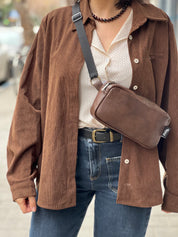 פאוץ' "לורנס" חום רטרו