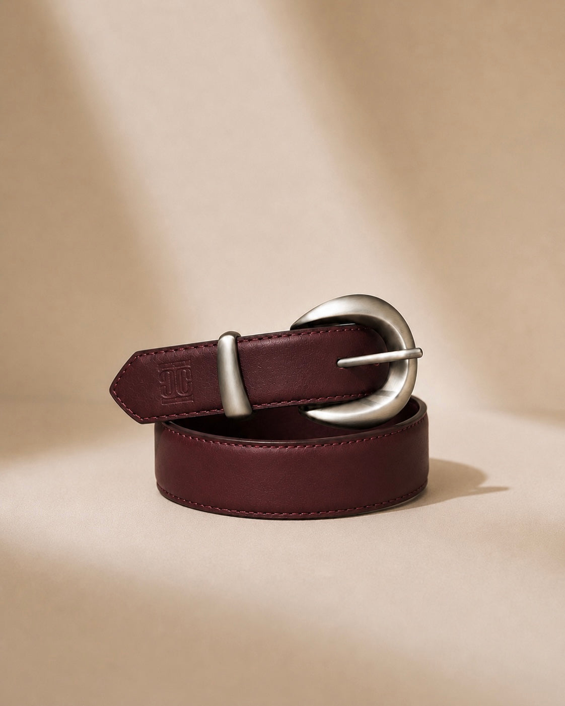 חגורת Buckle טבעונית -Bordeaux