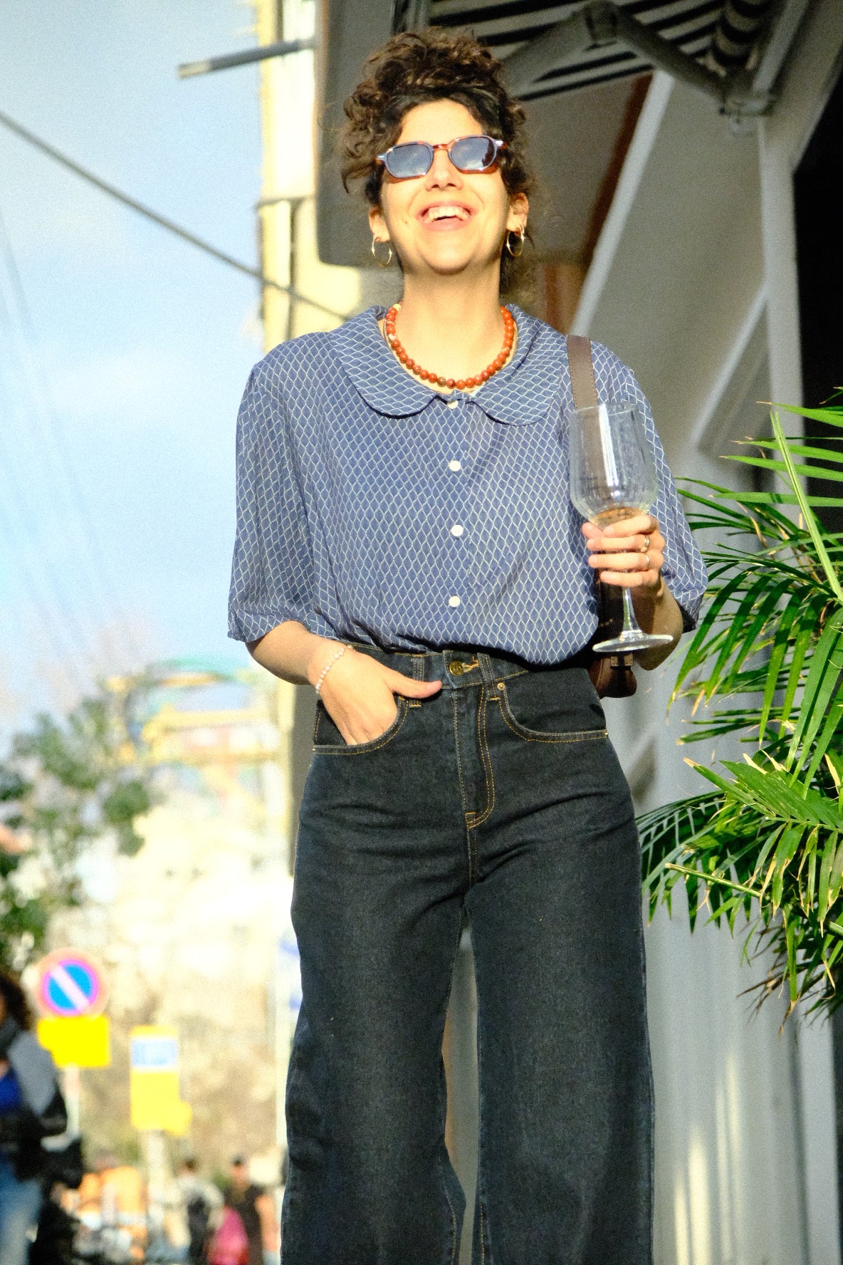 Chilla Denim ג'ינס ארוך Dark Blue Wide Leg