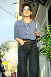 Chilla Denim ג'ינס ארוך Dark Blue Wide Leg