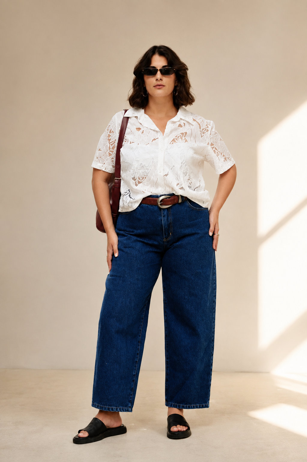 Blue Easy Barrel Jeans Denim