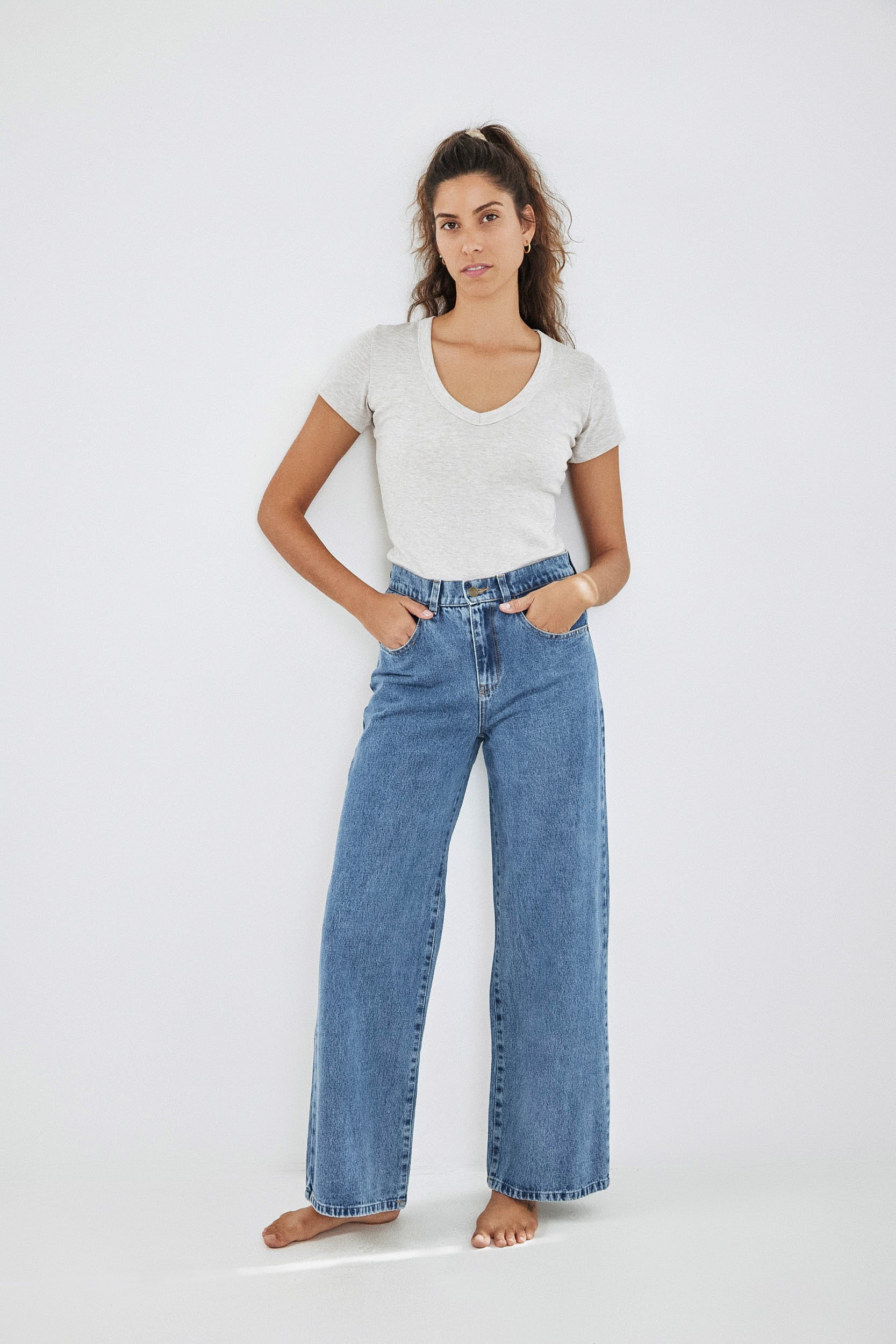ג'ינס ארוך Light Blue Wide Leg