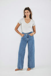 ג'ינס ארוך Light Blue Wide Leg