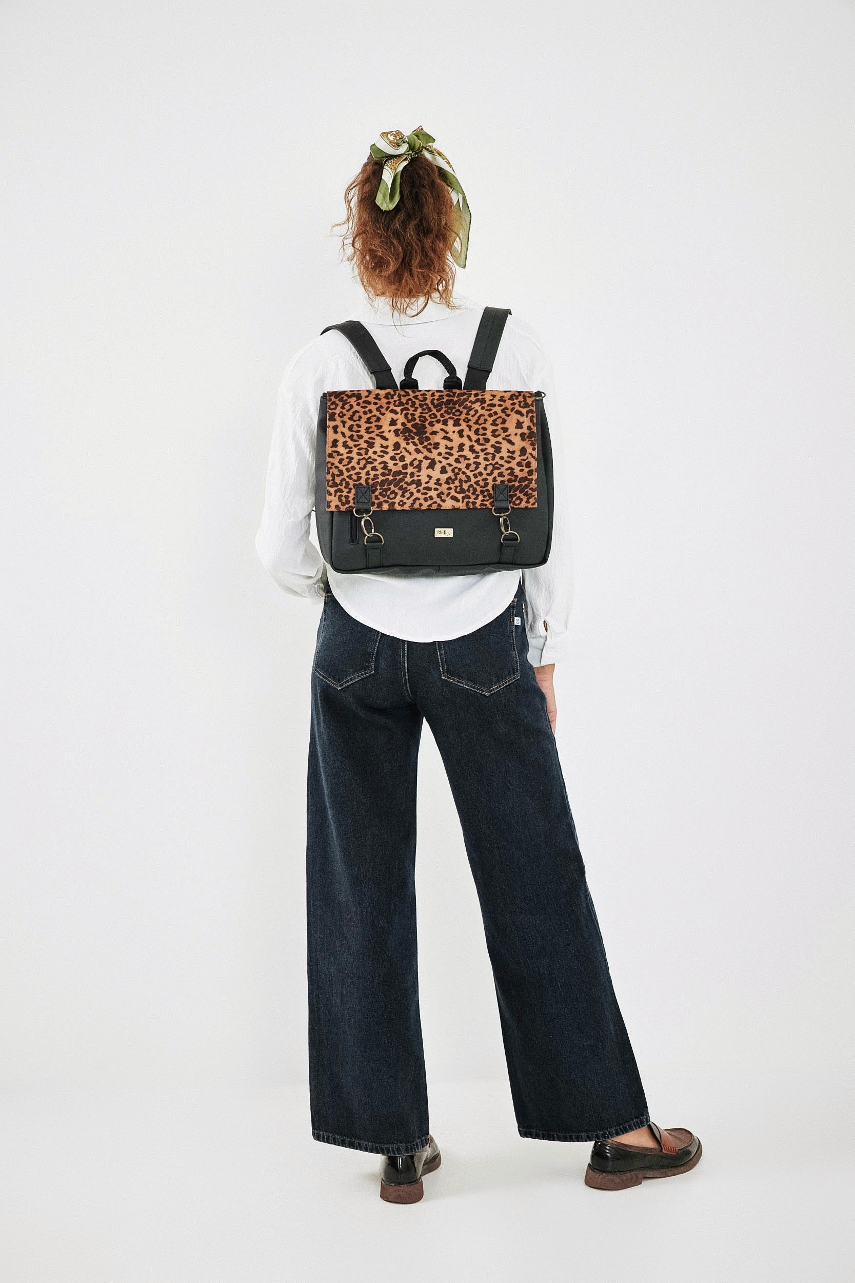 תיק גב/צד Jaffa גדול מנומר חדש