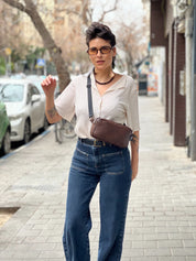 פאוץ' "לורנס" חום רטרו