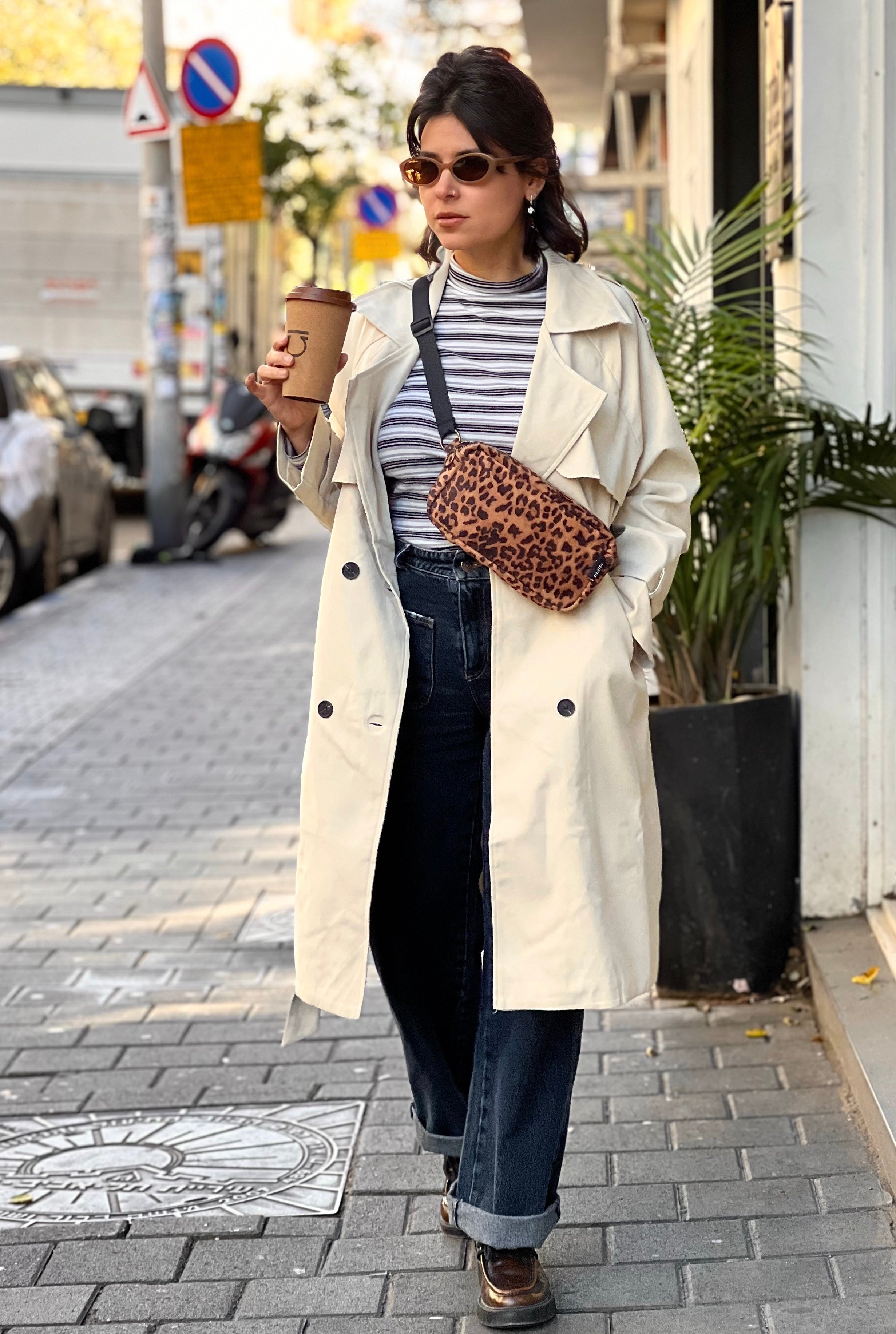 פאוץ' 'לורנס' מנומר דמוי זמש