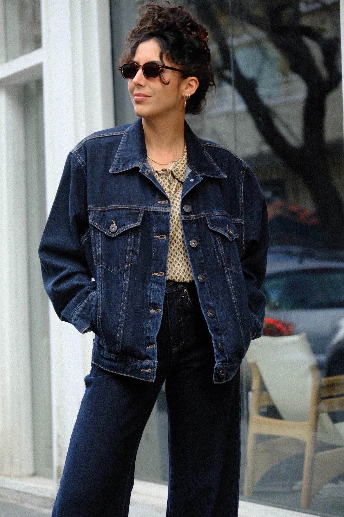 Chilla Denim ג'קט ג׳ינס כהה