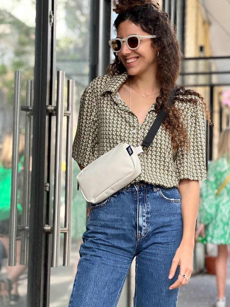 פאוץ' "לורנס" דמוי עור שמנת