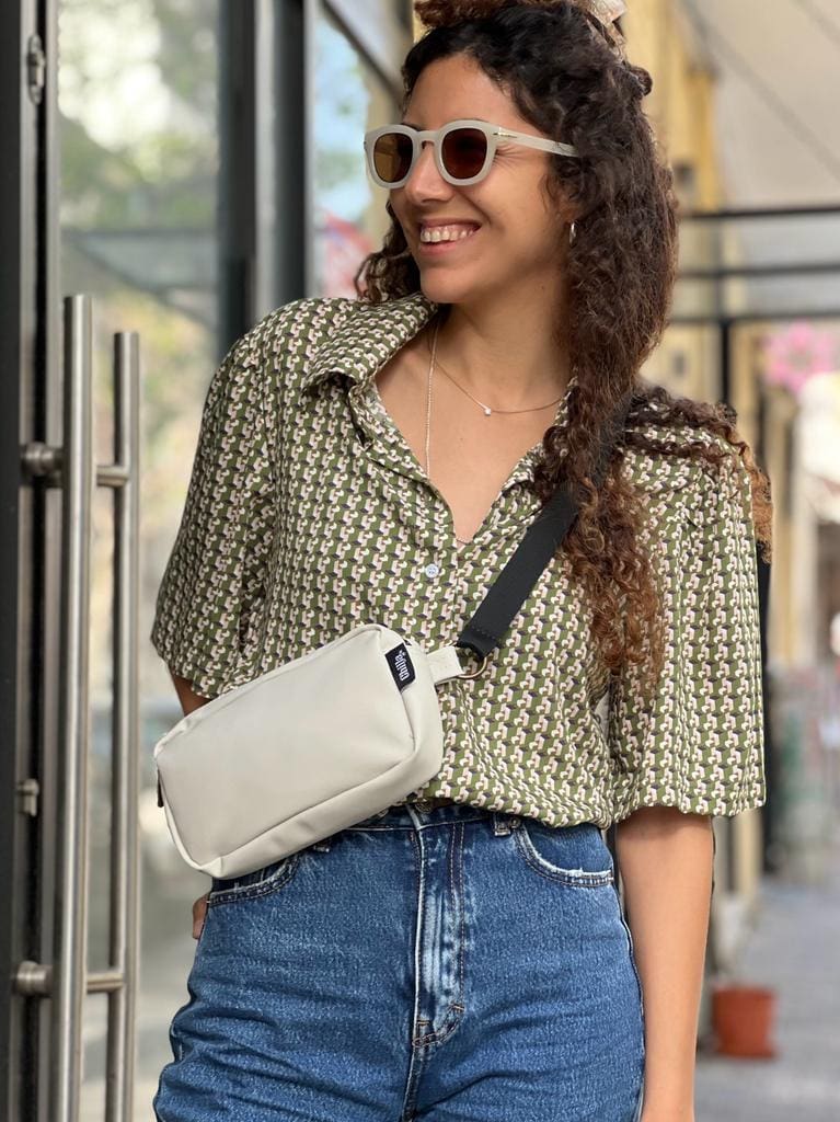 פאוץ' "לורנס" דמוי עור שמנת