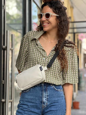 פאוץ' "לורנס" דמוי עור שמנת