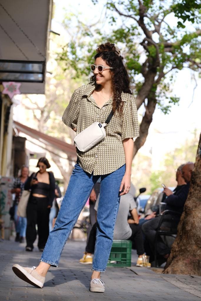 פאוץ' "לורנס" דמוי עור שמנת