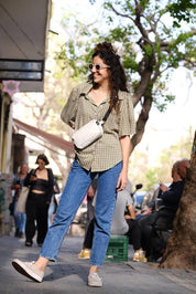 פאוץ' "לורנס" דמוי עור שמנת