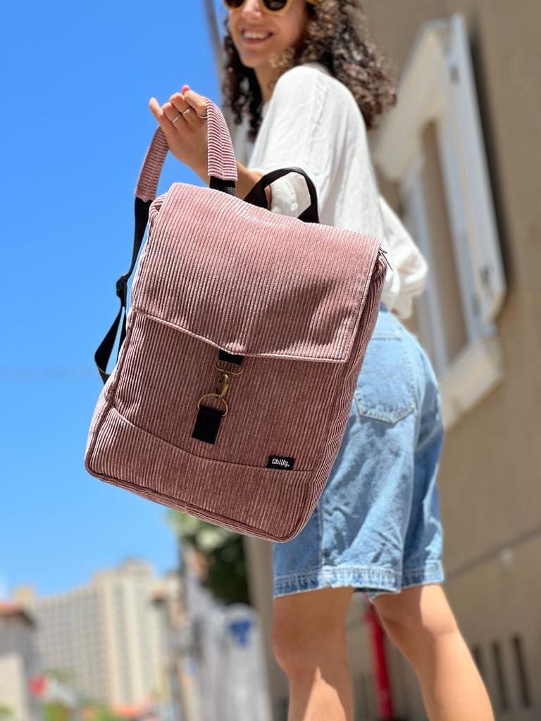 תיק סטודנטס בינוני ורוד עתיק קורדרוי