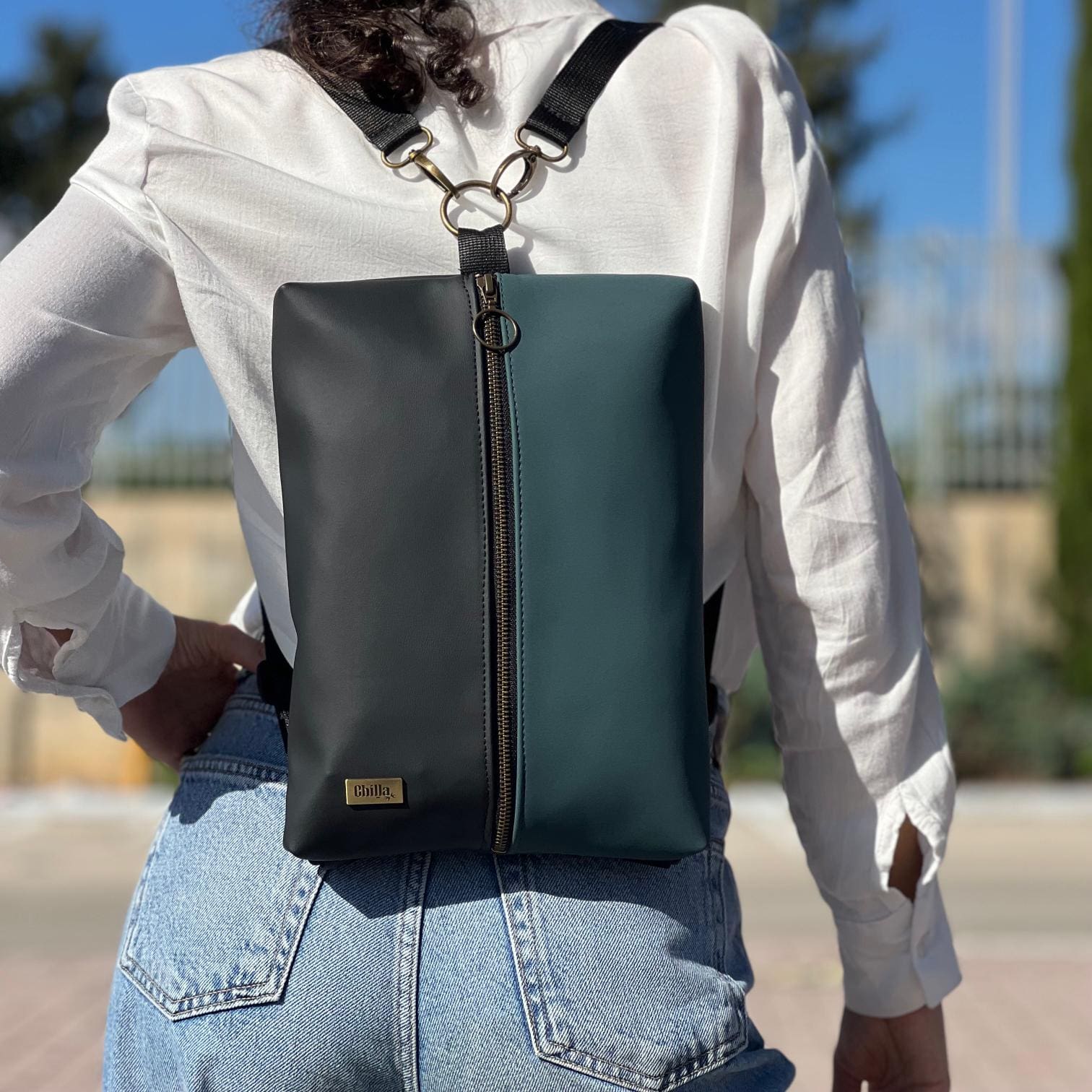 תיק נעם שחור עם טורקיז נובוק