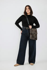 קייס ללפטופ מנומר-אפור עם רצועה נשלפת