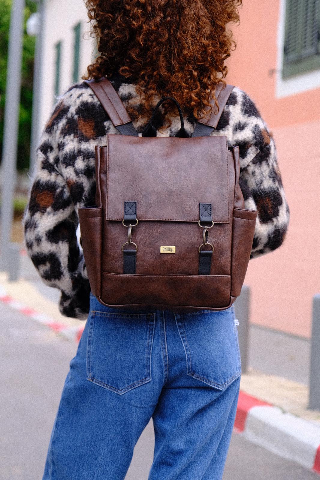 תיק גב מיני Unicorn חום רטרו