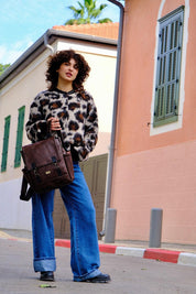 תיק גב מיני Unicorn חום רטרו